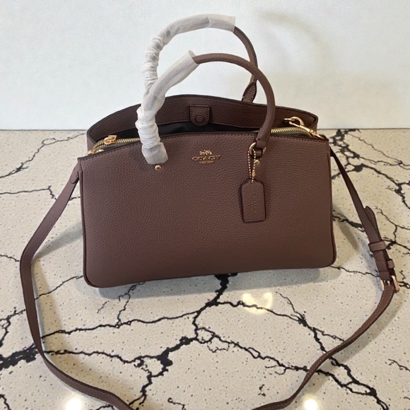 Coach Leather Satchel Handbag in Mauve Taupe - Picture 7 of 9